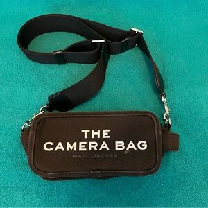Marc Jacobs Black The Camera Bag with White Lettering